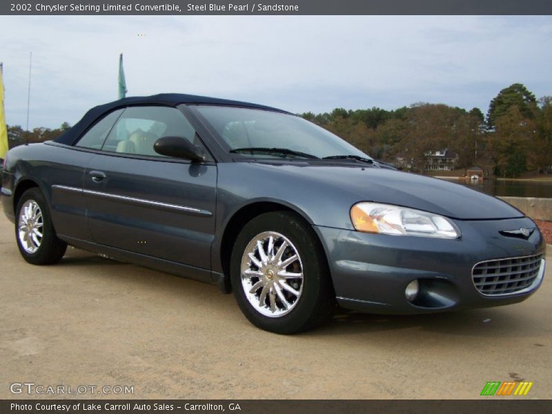 Steel Blue Pearl / Sandstone 2002 Chrysler Sebring Limited Convertible