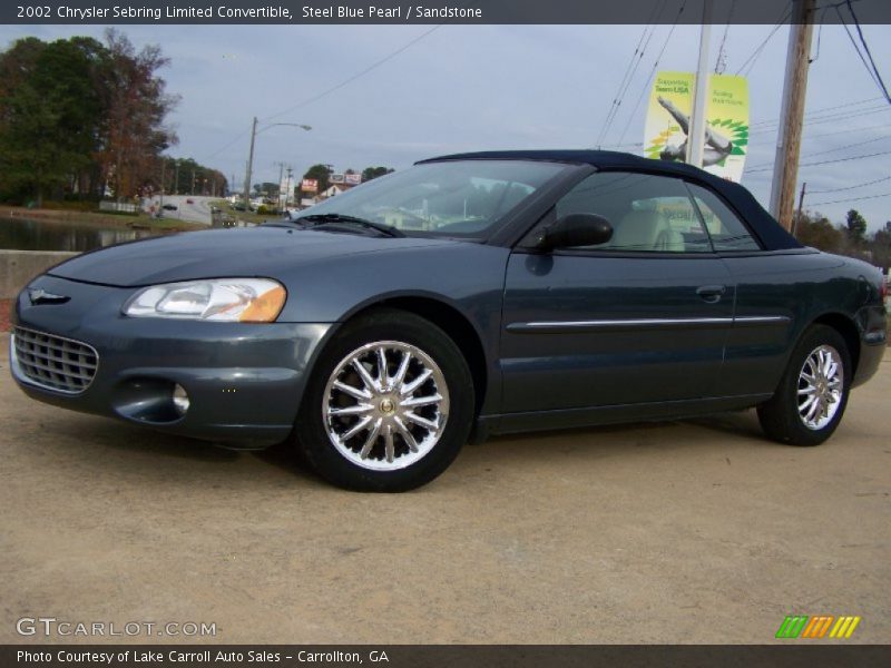 Steel Blue Pearl / Sandstone 2002 Chrysler Sebring Limited Convertible