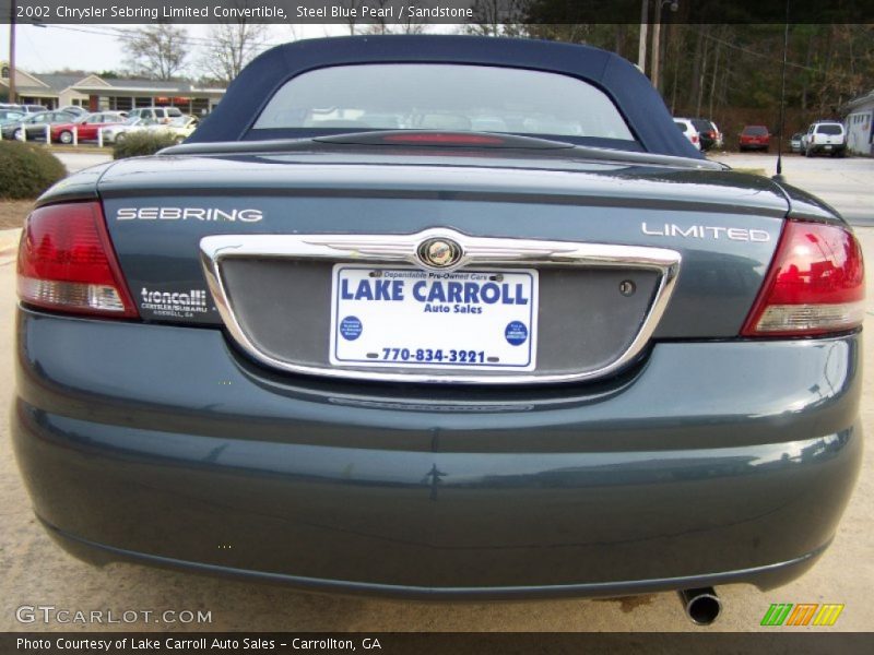 Steel Blue Pearl / Sandstone 2002 Chrysler Sebring Limited Convertible
