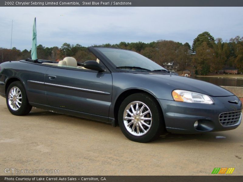 Steel Blue Pearl / Sandstone 2002 Chrysler Sebring Limited Convertible