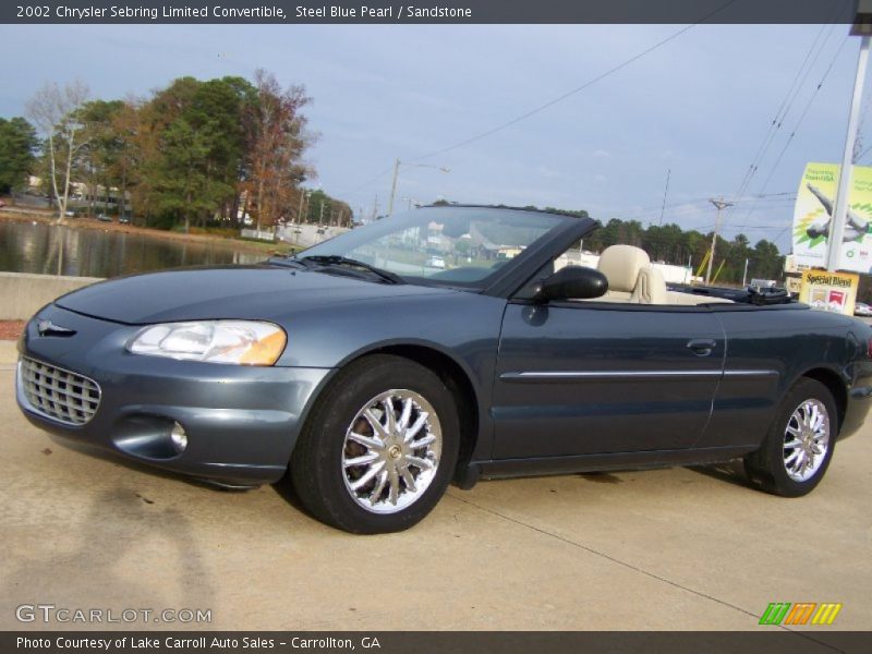 Steel Blue Pearl / Sandstone 2002 Chrysler Sebring Limited Convertible