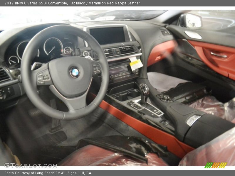 Jet Black / Vermillion Red Nappa Leather 2012 BMW 6 Series 650i Convertible