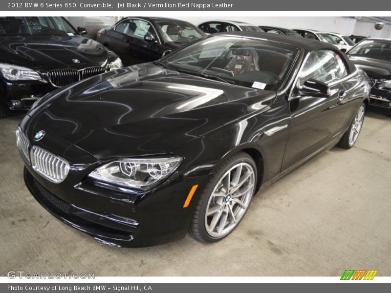 Jet Black / Vermillion Red Nappa Leather 2012 BMW 6 Series 650i Convertible