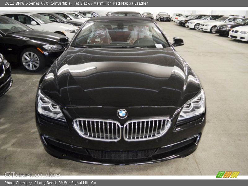 Jet Black / Vermillion Red Nappa Leather 2012 BMW 6 Series 650i Convertible