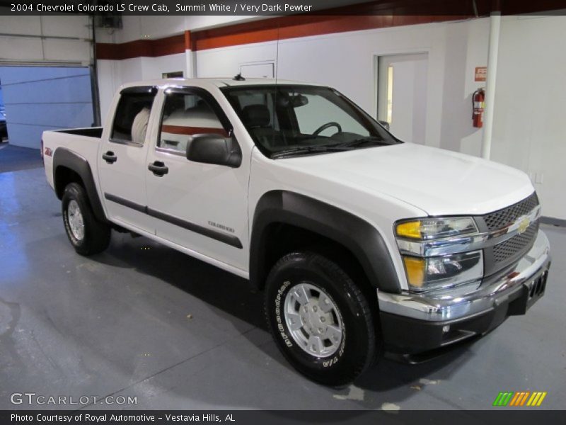 Summit White / Very Dark Pewter 2004 Chevrolet Colorado LS Crew Cab