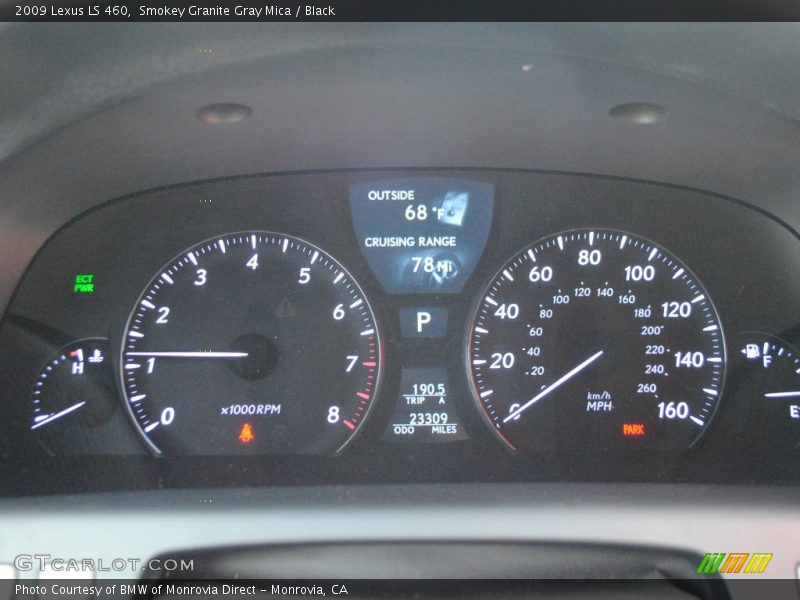 Smokey Granite Gray Mica / Black 2009 Lexus LS 460