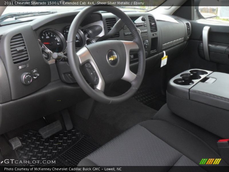 Ebony Interior - 2011 Silverado 1500 LT Extended Cab 4x4 