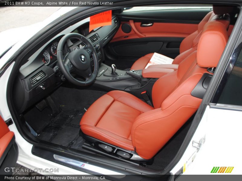Alpine White / Fox Red Novillo Leather 2011 BMW M3 Coupe