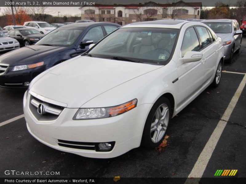 White Diamond Pearl / Taupe 2008 Acura TL 3.2