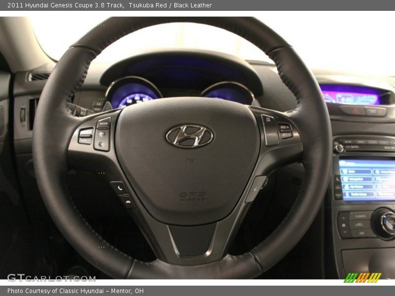 Black leather wrapped steering wheel - 2011 Hyundai Genesis Coupe 3.8 Track