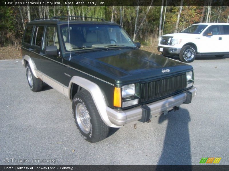 Moss Green Pearl / Tan 1996 Jeep Cherokee Country 4WD
