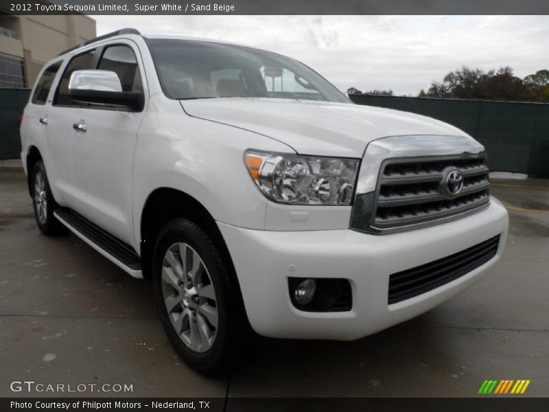 Super White / Sand Beige 2012 Toyota Sequoia Limited