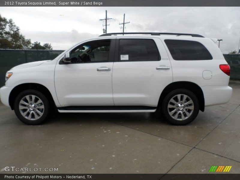Super White / Sand Beige 2012 Toyota Sequoia Limited