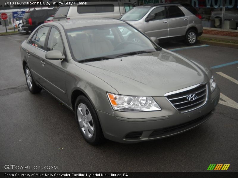 Willow Gray / Camel 2010 Hyundai Sonata GLS