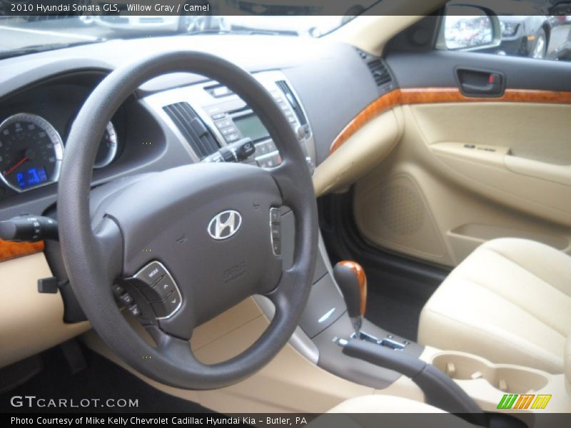 Willow Gray / Camel 2010 Hyundai Sonata GLS