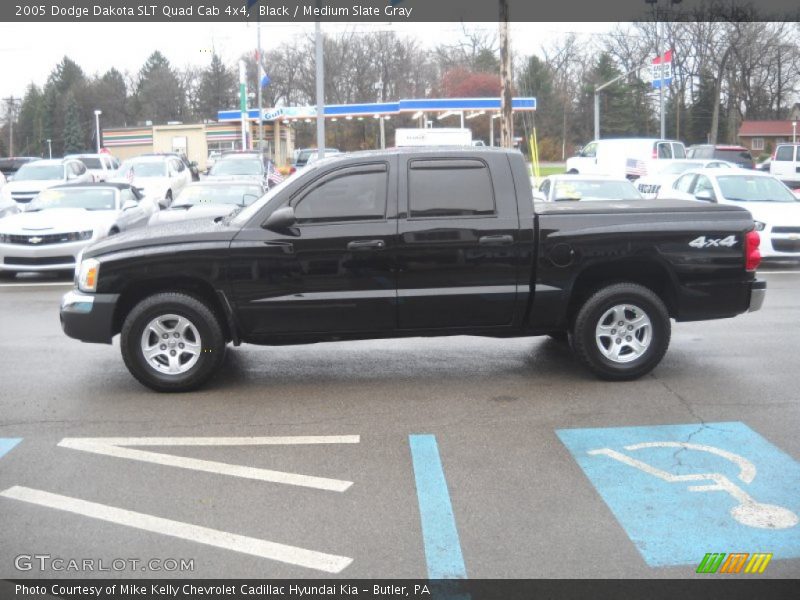 Black / Medium Slate Gray 2005 Dodge Dakota SLT Quad Cab 4x4
