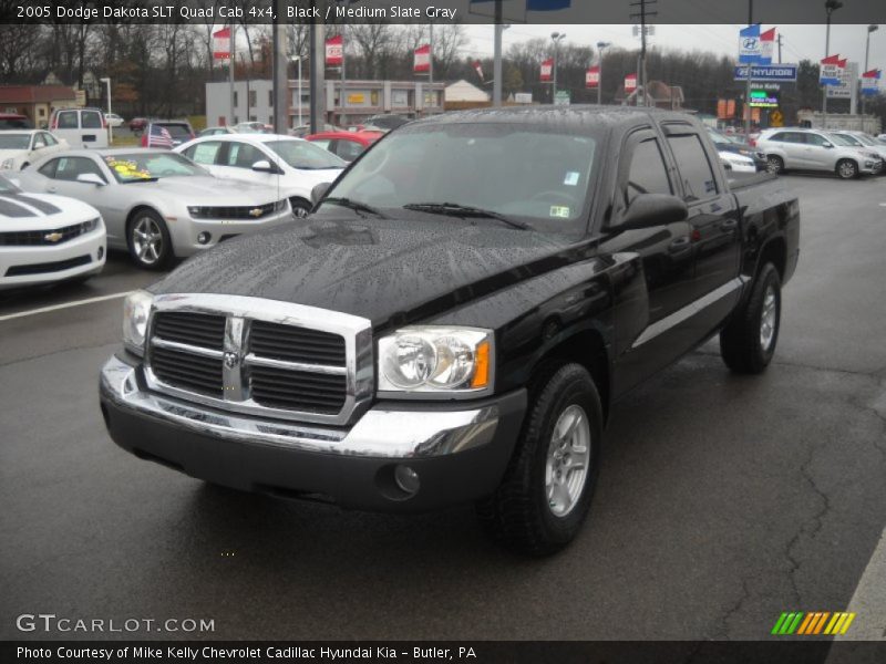Black / Medium Slate Gray 2005 Dodge Dakota SLT Quad Cab 4x4
