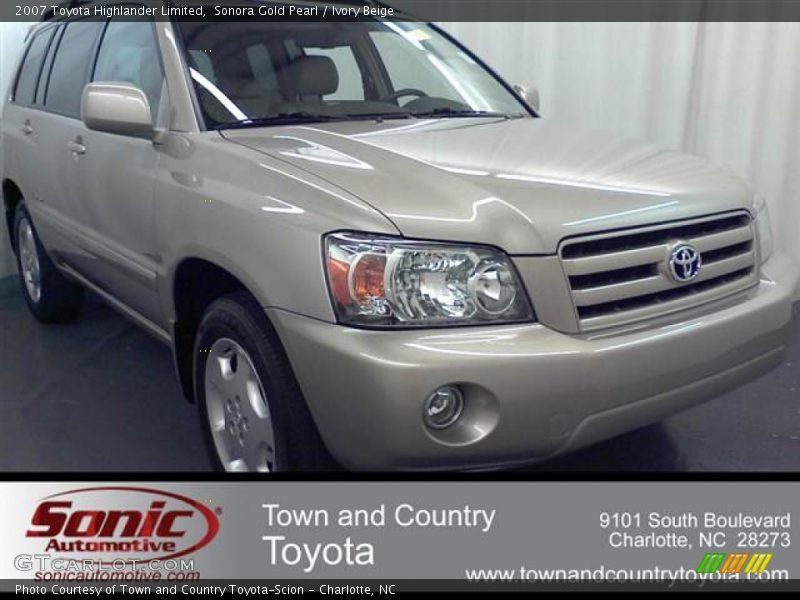 Sonora Gold Pearl / Ivory Beige 2007 Toyota Highlander Limited