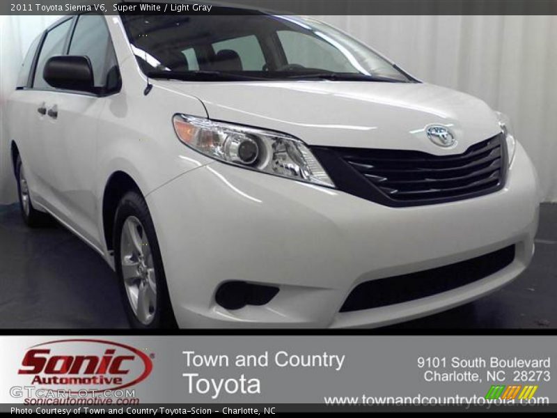 Super White / Light Gray 2011 Toyota Sienna V6
