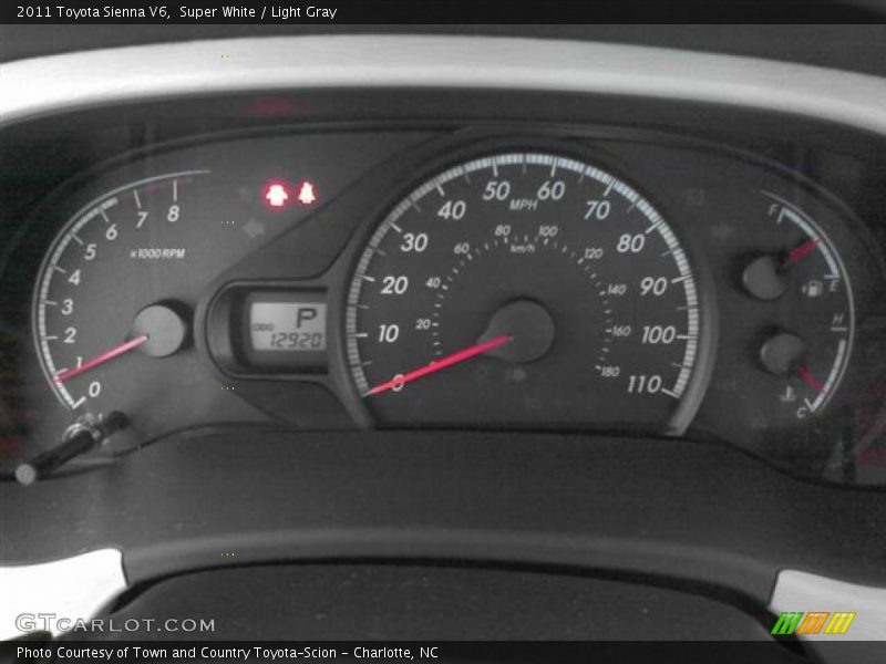Super White / Light Gray 2011 Toyota Sienna V6