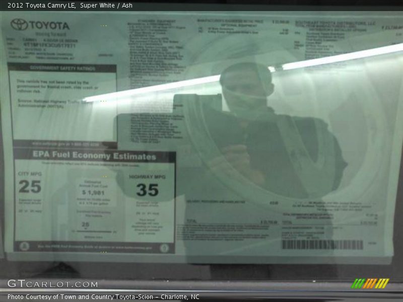 Super White / Ash 2012 Toyota Camry LE