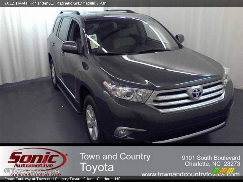 Magnetic Gray Metallic / Ash 2012 Toyota Highlander SE