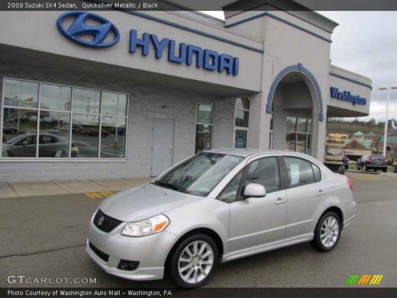 Quicksilver Metallic / Black 2009 Suzuki SX4 Sedan