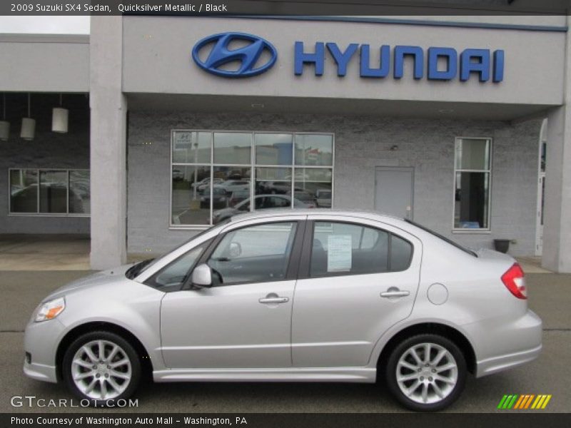 Quicksilver Metallic / Black 2009 Suzuki SX4 Sedan