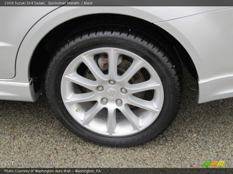 Quicksilver Metallic / Black 2009 Suzuki SX4 Sedan