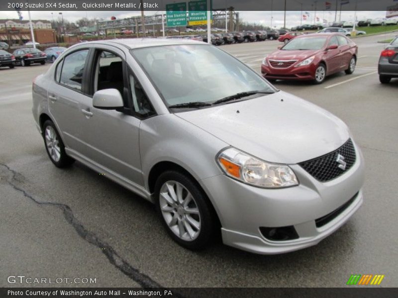 Quicksilver Metallic / Black 2009 Suzuki SX4 Sedan