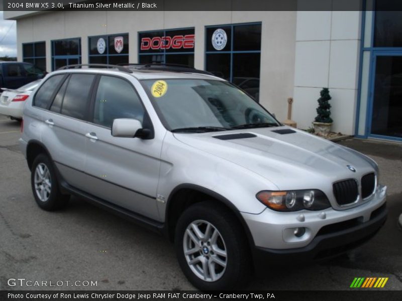 Titanium Silver Metallic / Black 2004 BMW X5 3.0i
