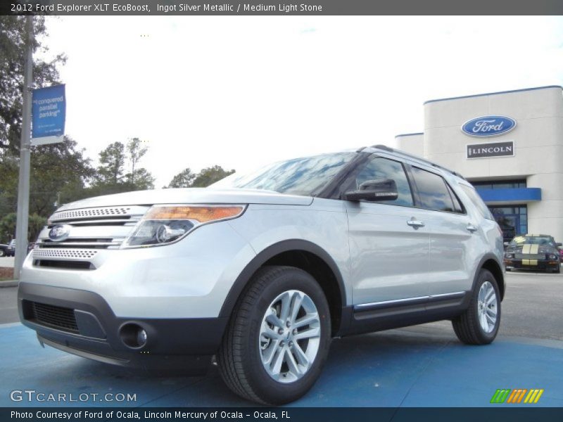 Ingot Silver Metallic / Medium Light Stone 2012 Ford Explorer XLT EcoBoost