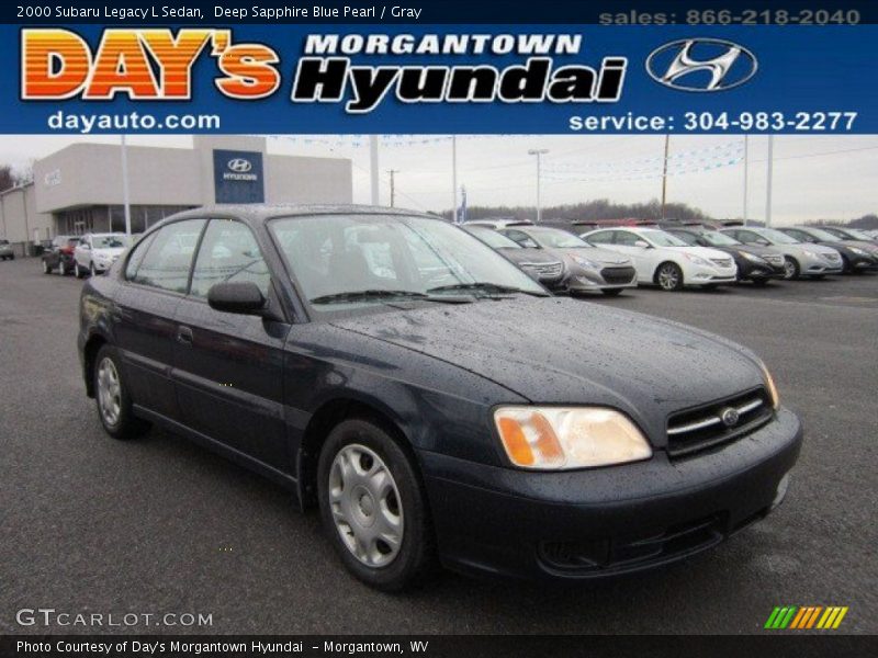 Deep Sapphire Blue Pearl / Gray 2000 Subaru Legacy L Sedan