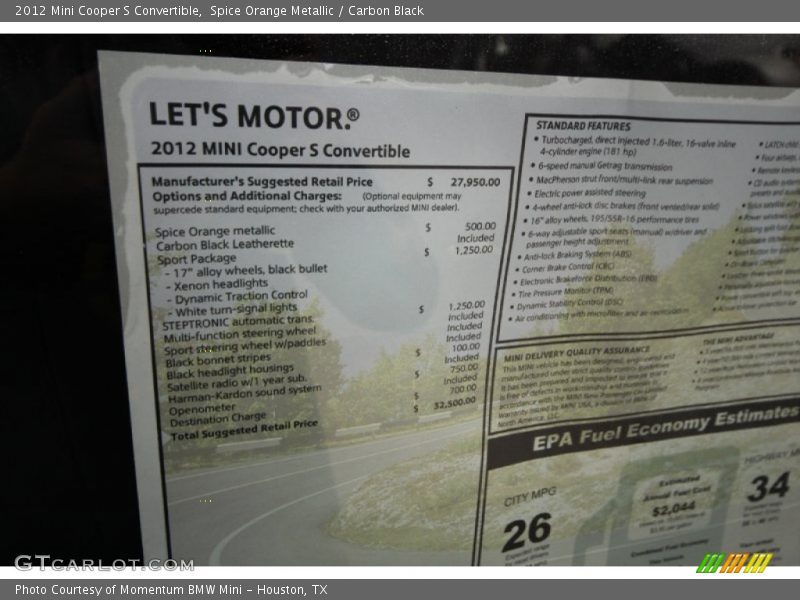 MSRP - 2012 Mini Cooper S Convertible