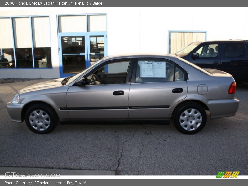 Titanium Metallic / Beige 2000 Honda Civic LX Sedan