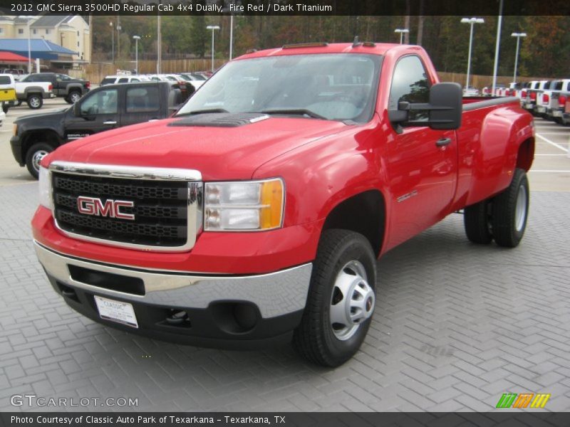 Fire Red / Dark Titanium 2012 GMC Sierra 3500HD Regular Cab 4x4 Dually