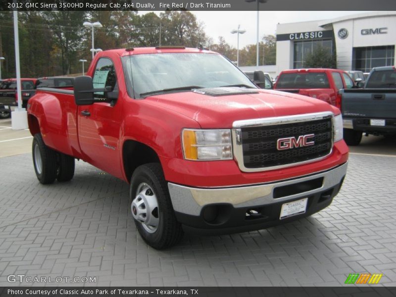 Fire Red / Dark Titanium 2012 GMC Sierra 3500HD Regular Cab 4x4 Dually
