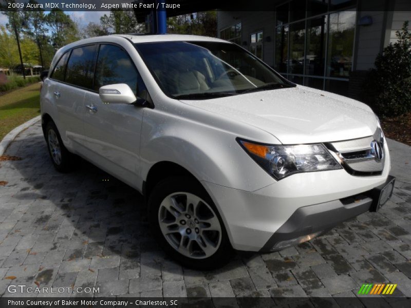 Aspen White Pearl / Taupe 2009 Acura MDX Technology