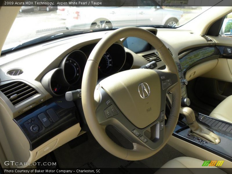 Aspen White Pearl / Taupe 2009 Acura MDX Technology