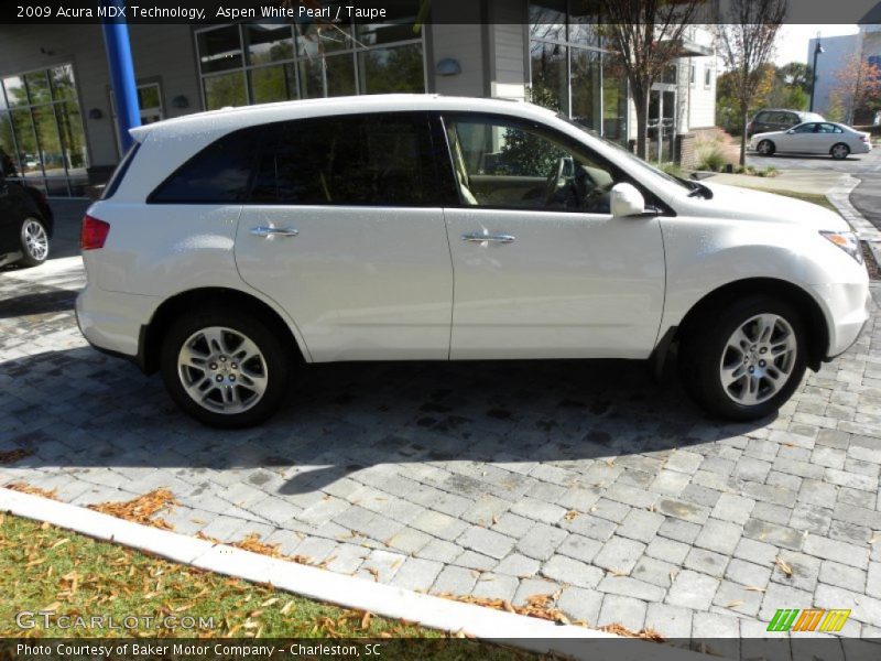 Aspen White Pearl / Taupe 2009 Acura MDX Technology