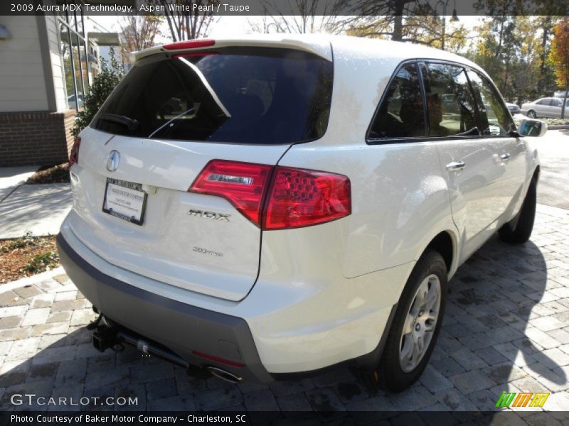 Aspen White Pearl / Taupe 2009 Acura MDX Technology