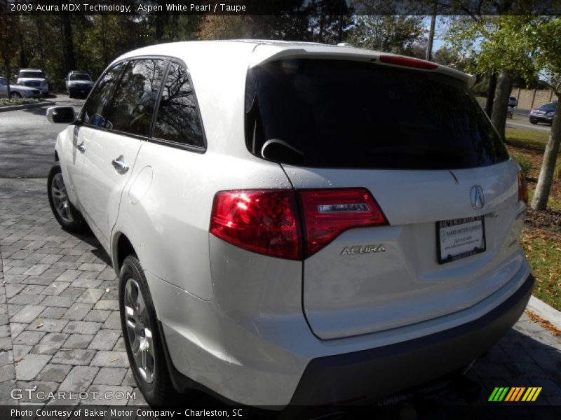 Aspen White Pearl / Taupe 2009 Acura MDX Technology