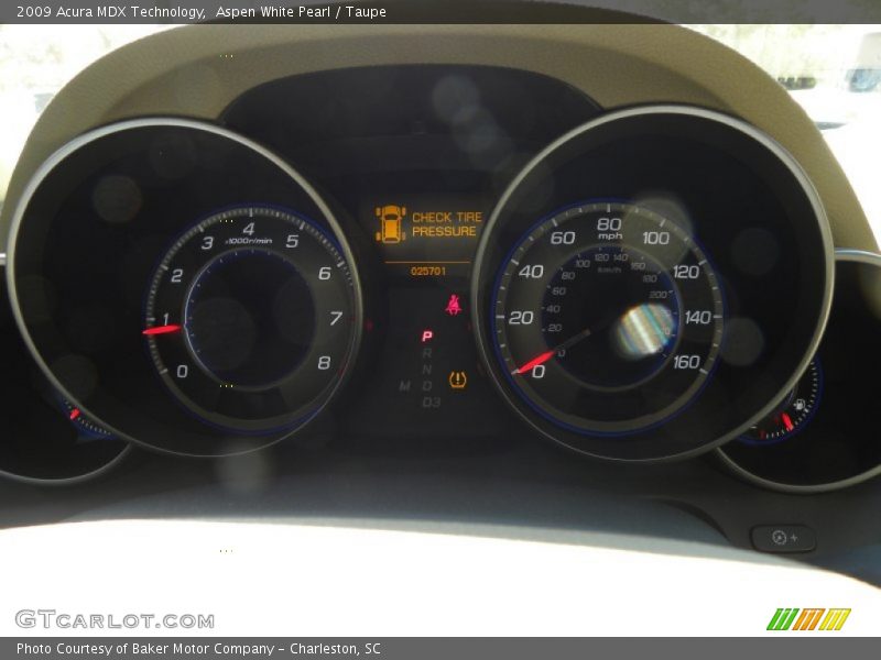 Aspen White Pearl / Taupe 2009 Acura MDX Technology