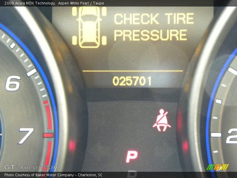 Aspen White Pearl / Taupe 2009 Acura MDX Technology