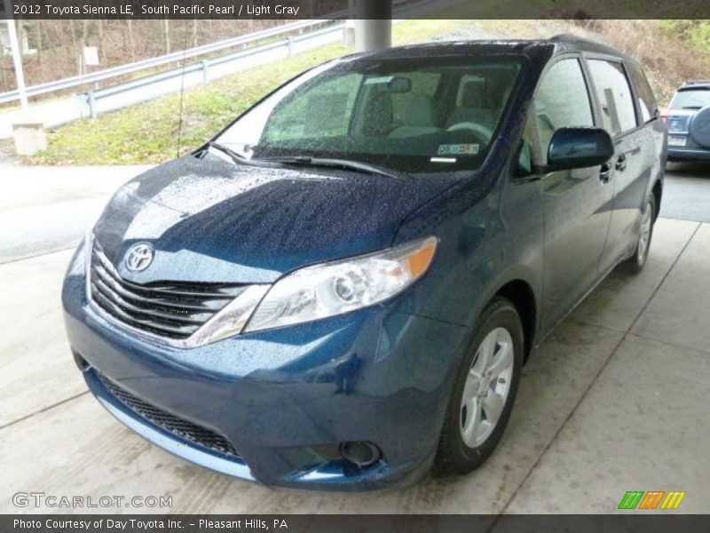 South Pacific Pearl / Light Gray 2012 Toyota Sienna LE