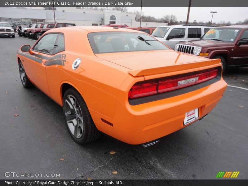 Header Orange / Dark Slate Gray 2012 Dodge Challenger R/T Classic
