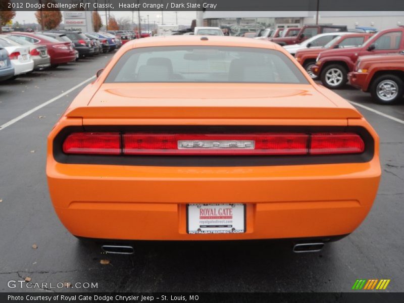 Header Orange / Dark Slate Gray 2012 Dodge Challenger R/T Classic
