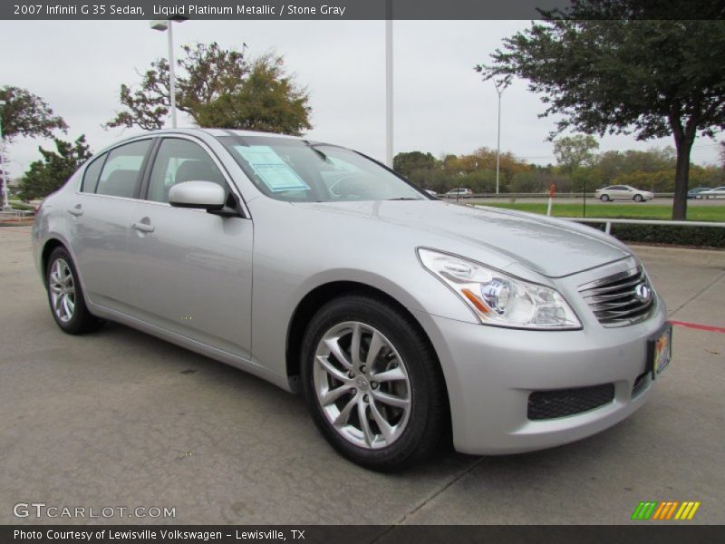 Liquid Platinum Metallic / Stone Gray 2007 Infiniti G 35 Sedan