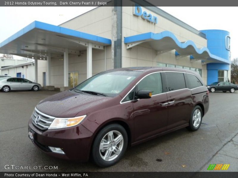 Dark Cherry Pearl II / Beige 2012 Honda Odyssey Touring