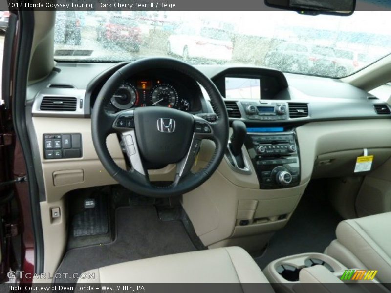 Dark Cherry Pearl II / Beige 2012 Honda Odyssey Touring
